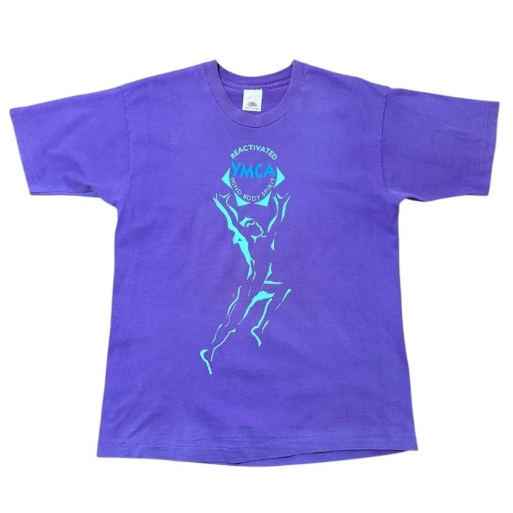 Vintage 90s YMCA Mind Body Spirit Purple T-Shirt Mens Large 90s
